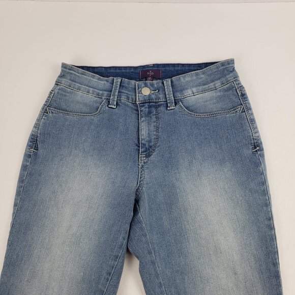 NYDJ 2P Lift Tuck Crochet Hem All Over Stretch Womens Doilie Ankle Jeans Pants - Picture 10 of 16